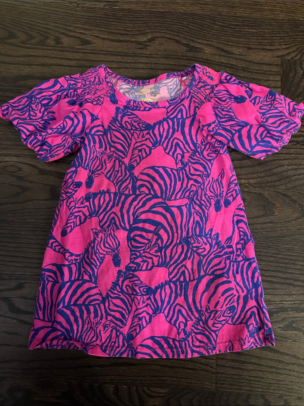 Lilly Pulitzer Hot Pink and Royal Blue Zebra Print Pajama Top